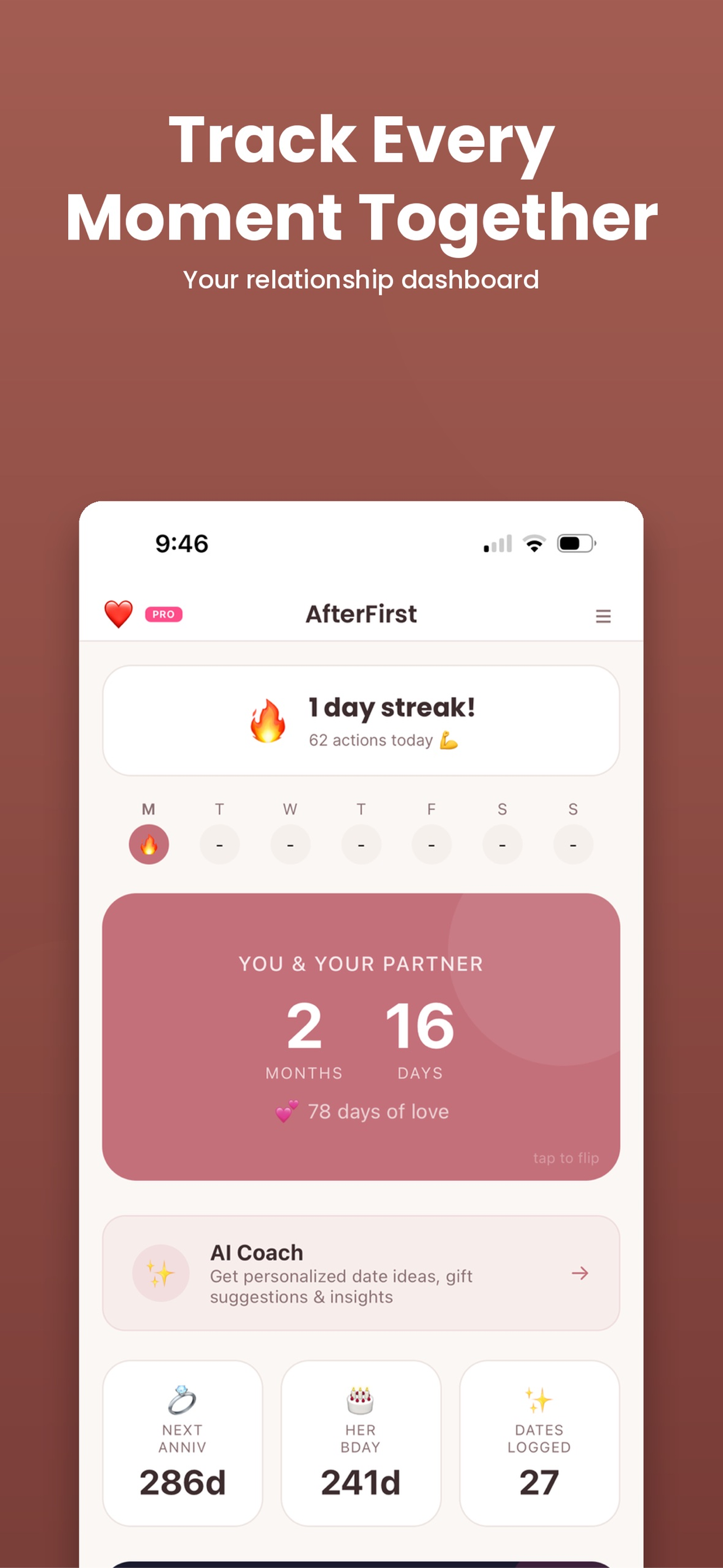AfterFirst app — track every moment