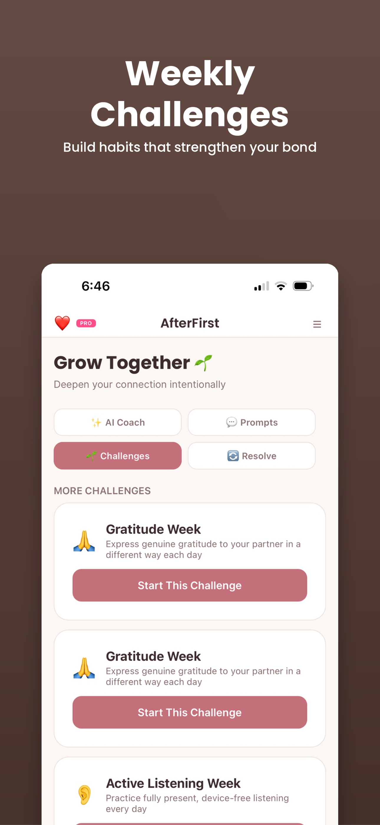 Weekly challenges